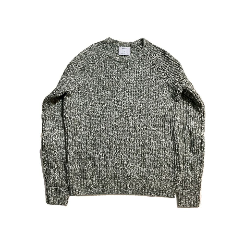 Old Navy Women Sweatshirt Size M Grey Long Sleeve Crew Neck Knit Cotton Pullover